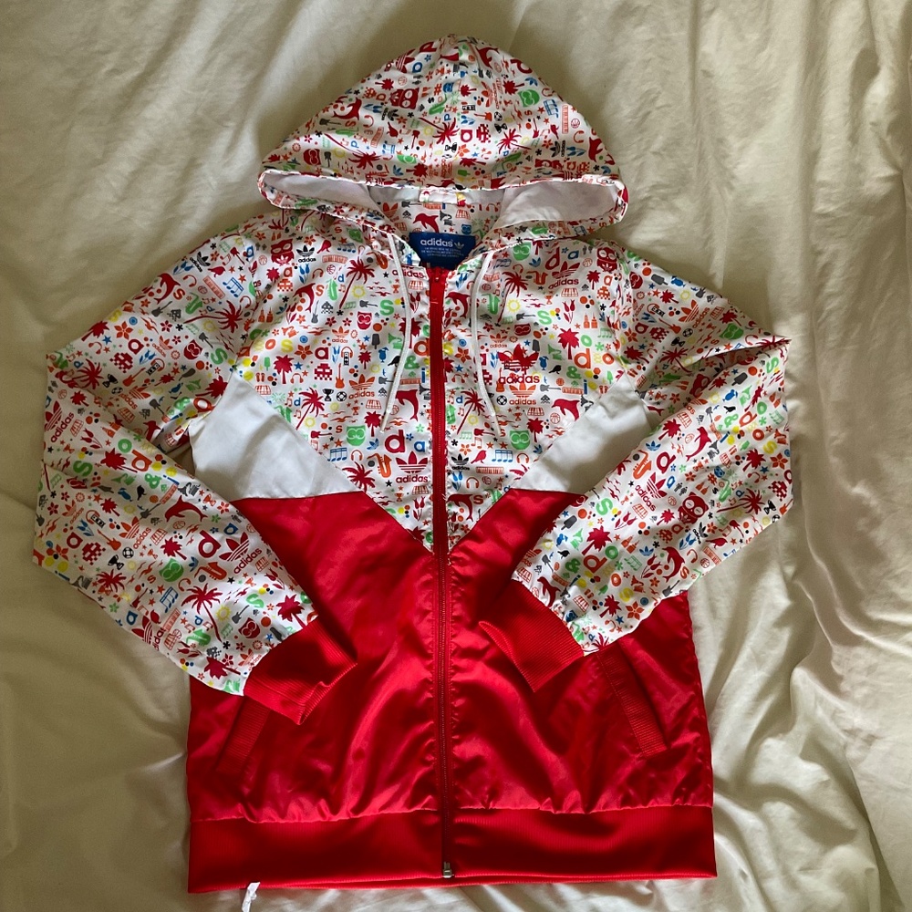 Adidas Red Patterned Windbreaker - image 5